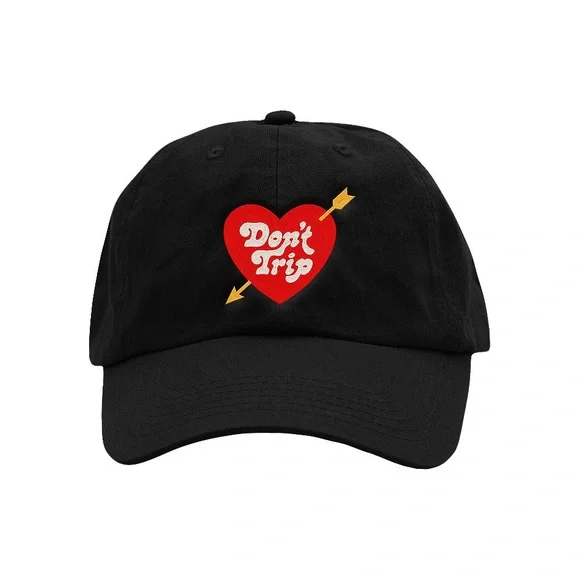 Black 'Don't Trip' Embroidered Baseball Cap - Picture 2 of 4